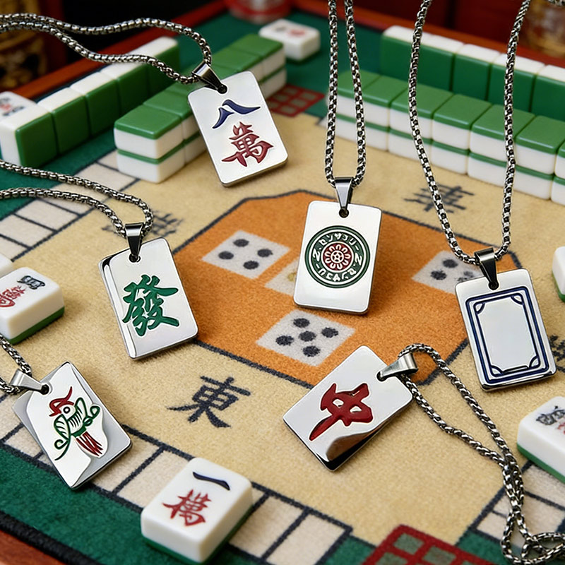 Personalized Mahjong Necklace Gift for Mahjong Lovers
