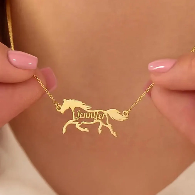 Personalized Horse Necklace with Name The Perfect Gift for Equestrian Enthusiasts