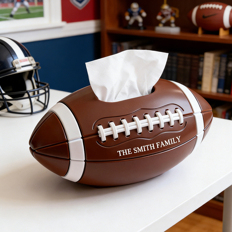 Personalized Football Tissue Box Family Tissue Boxes Football Fan Customized Text Gift for Family