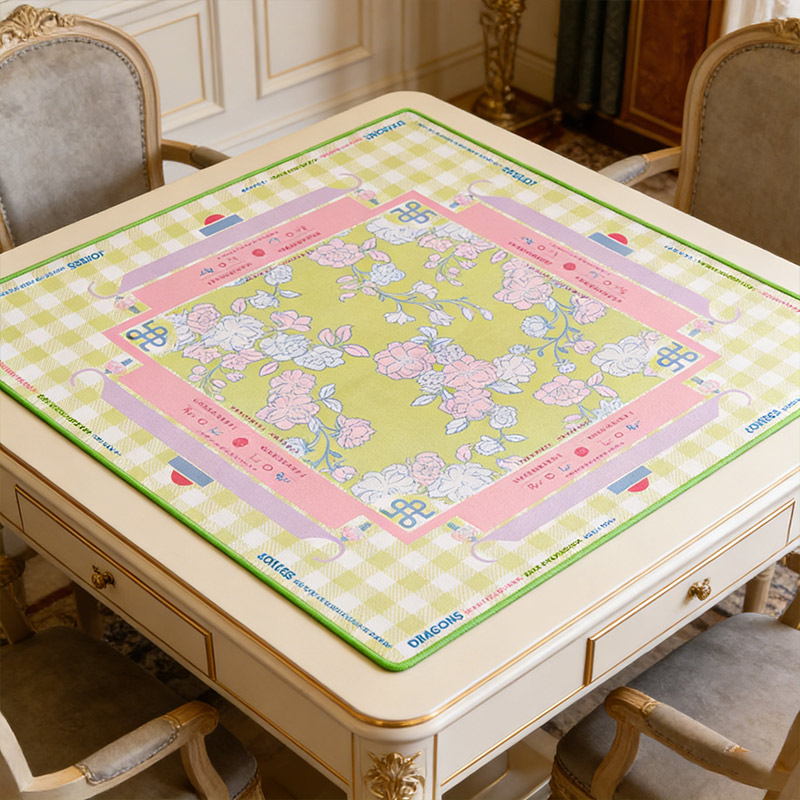 Personalized Garden Party Mahjong Mat Gift for Mahjong Enthusiasts