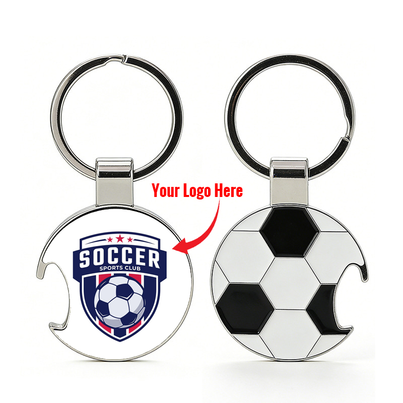 Personalized Bottle Opener Keychains Soccer Keychains and Custom Team Logo Gift for Soccer Fans