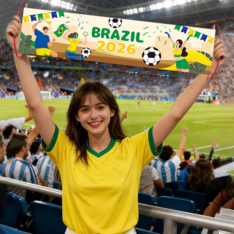 2026 Soccer Match National Flag 4 Pack Banners Handheld National Flag Banners for Soccer Fans