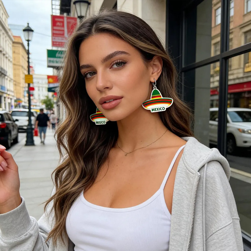 2026 Mexico Acrylic Earrings A Gift for Soccer Fans