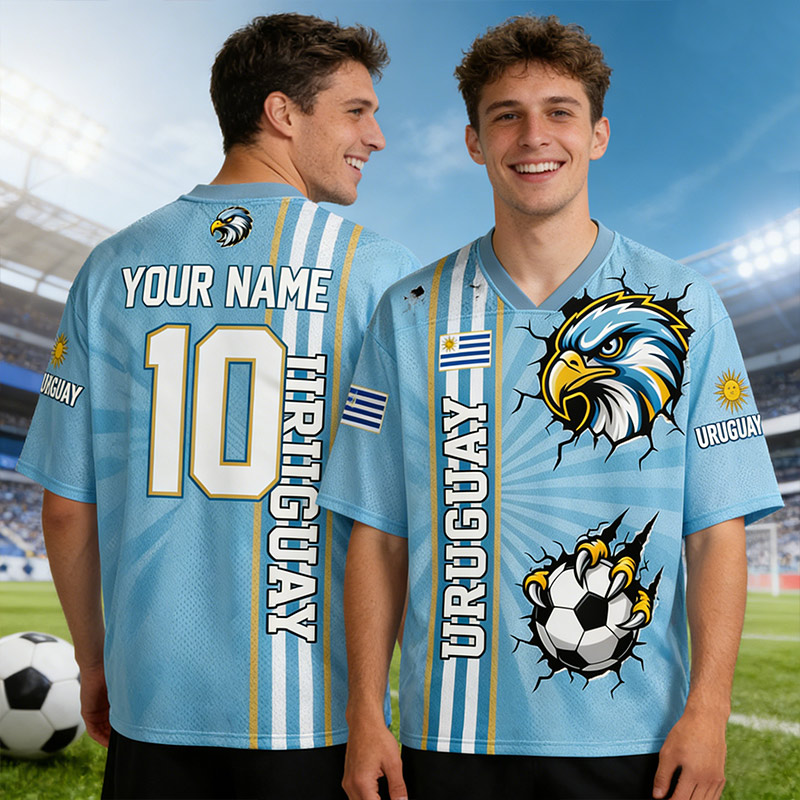 Personalized Uruguay Fan Mesh Jersey Shirt Custom Name Number Soccer T Shirt Eagle Supporter Gift