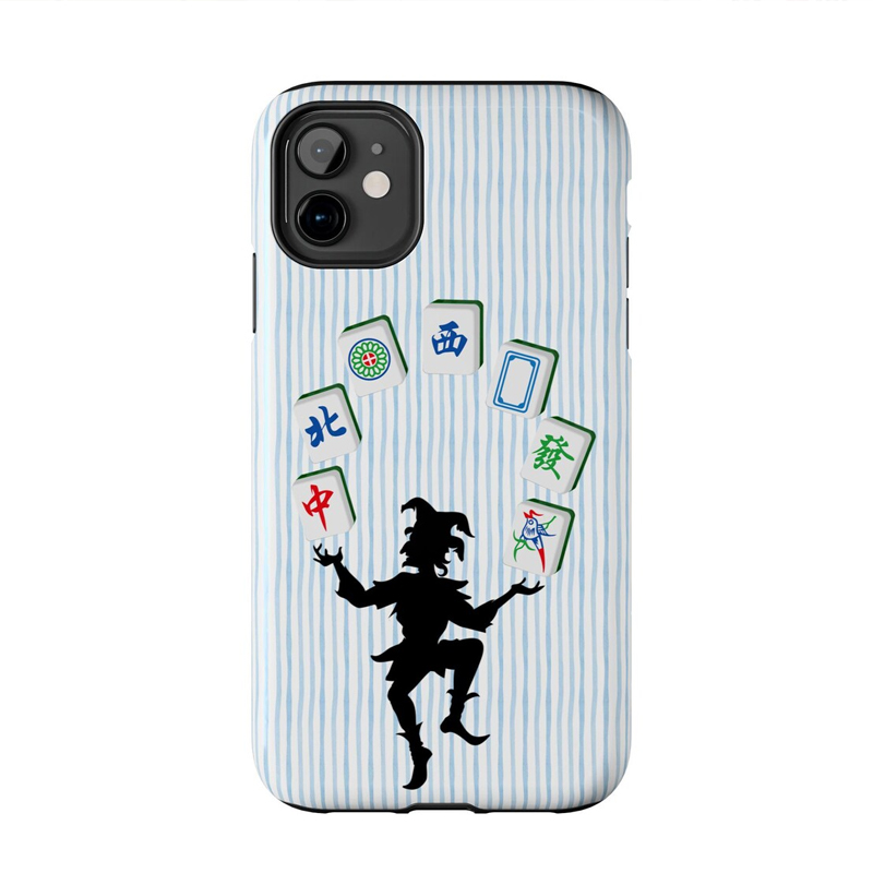 Mahjong Phone Case Juggling Funny Mahjong Joker Tile Design for Mahjong Lovers