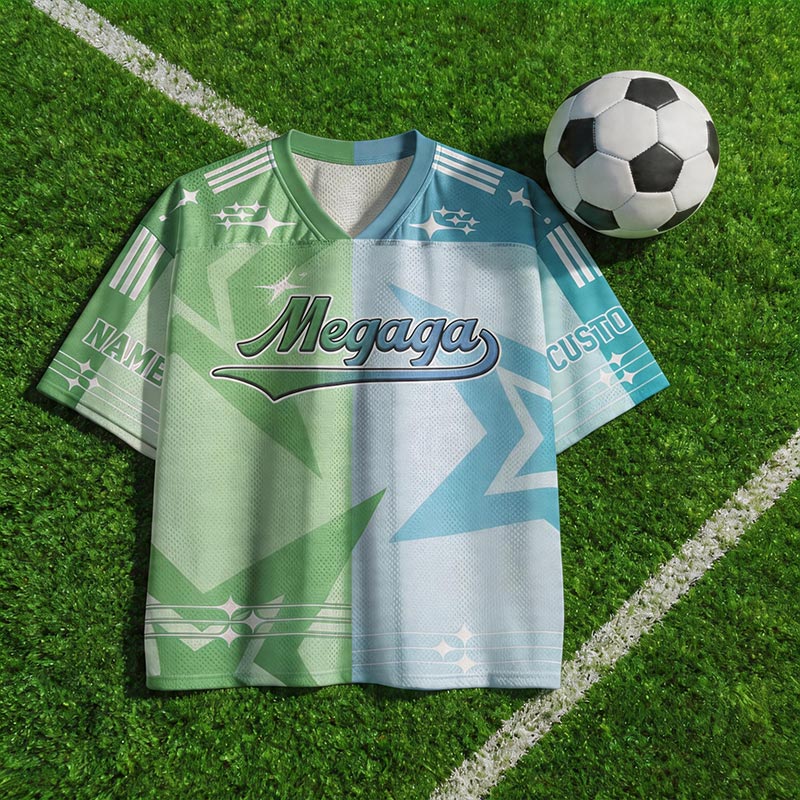 Personalized Soccer Mesh Jersey Custom Two-Tone Design with Name and Number Gift for Soccer Fans