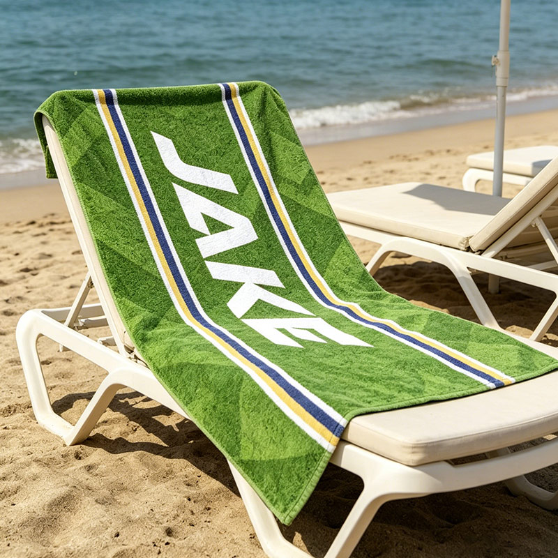 Personalized Soccer Field Beach Towel Minimalist Design with Custom Nam Gift for Soccer Fans