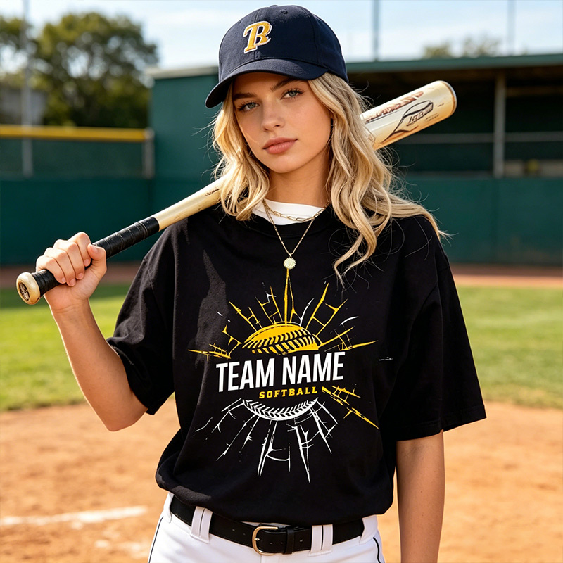Personalized School Baseball and Softball Team T-shirts Custom with Team Name and Colors gift for Teammates