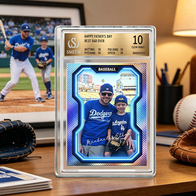 Personalized Acrylic Plaque Card Ratings Photo Best Dad Ever Father's Day Gift 