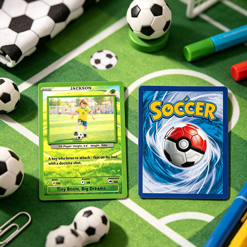Personalized Funny Classic Card with Photo Glitter Anniversary Game Card Soccer Card Gift for Soccer Player