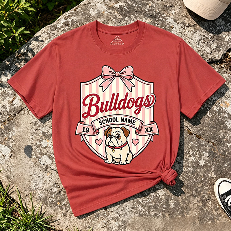 Personalized Classic Mascot T-Shirt Student Cheer T-Shirts Featuring School Name and Year