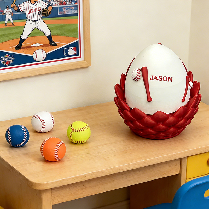Personalized 3D Baseball Dragon and Egg Baseball the Perfect Gift for Baseball Loving Kids