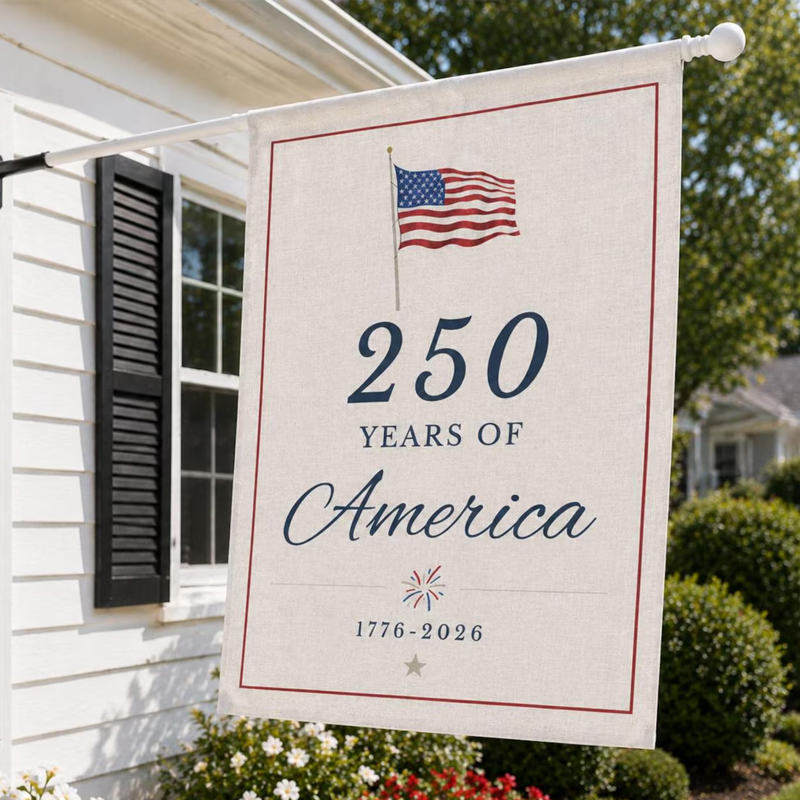 250 Years of America Garden Flag 4th of July Decor Summer Memorial USA Flag