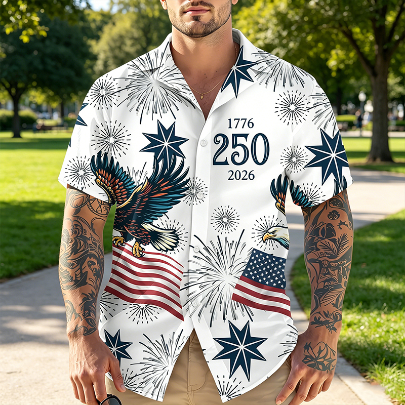 Personalized USA 250 Anniversary Eagle 1776-2026 Hawaii Shirt