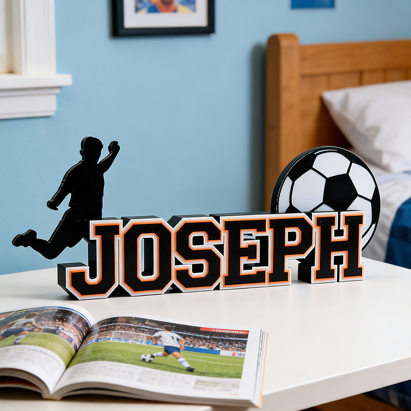 Personalized Soccer Name Sign Featuring Custom Name