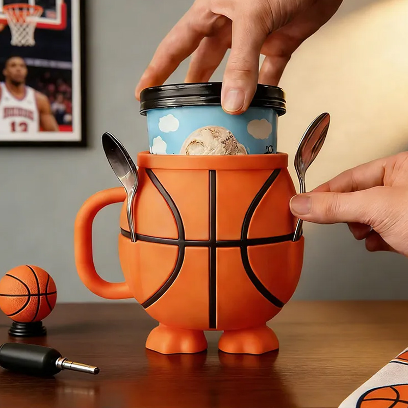 Personalized Basketball Helmet Ice Cream Holder Unique Pint Cup for Basketball Lovers and Ice Cream Fans