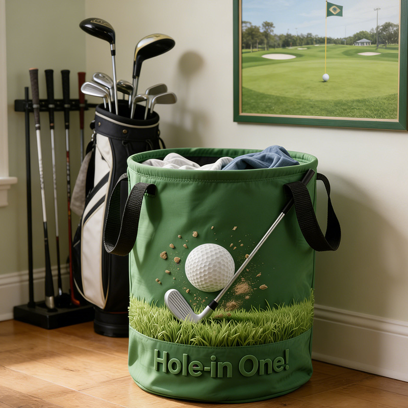 Personalized Golf Themed Storage Basket with Custom Text Name Gift for Golf Lovers