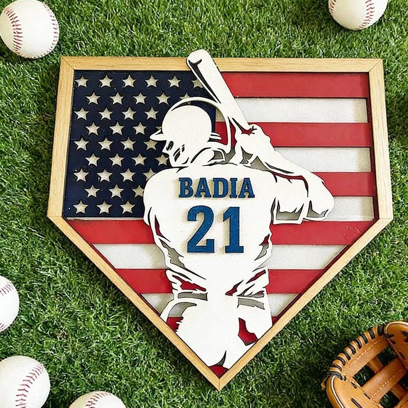 Personalized Baseball Name Sign 3D Baseball Plaque Gift for Baseball Lovers