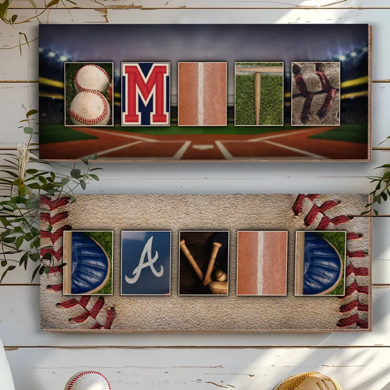 Personalized Baseball Wood Sign Baseball Team Gifts for Boys Baseball Room Decor Custom Name