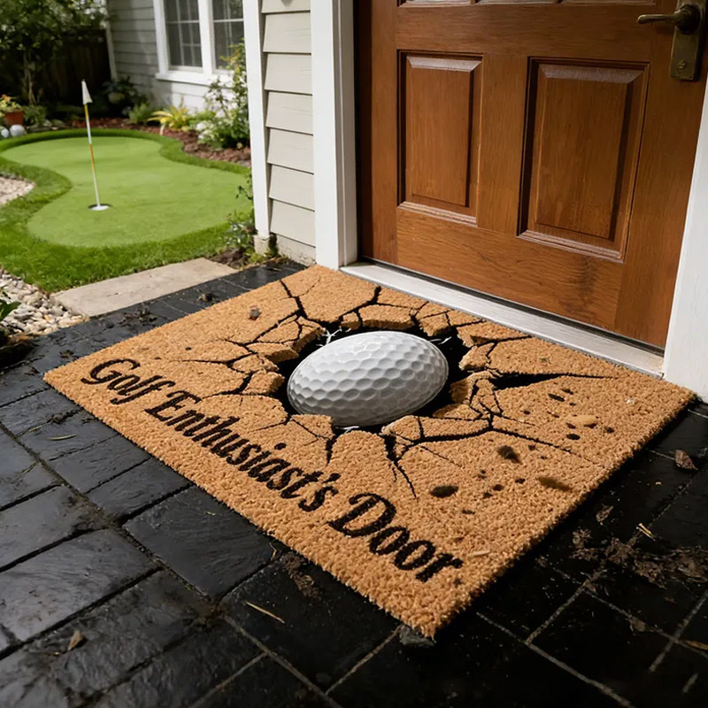 Personalized Golf Doormat  Flat 3D Printing Golf Hole with Customizable Text