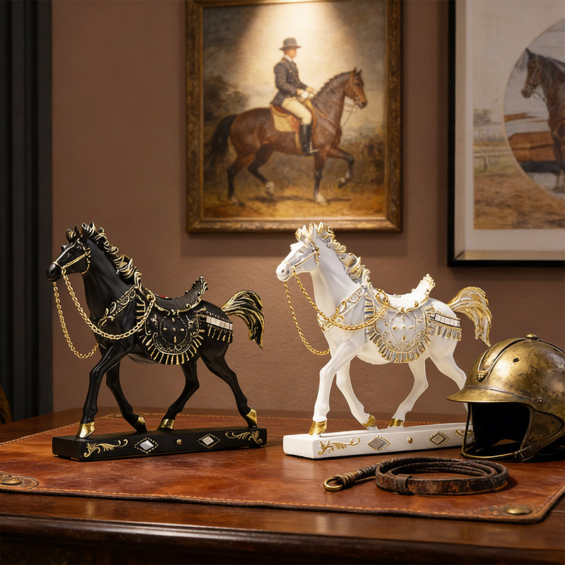 Personalized Resin Horse Ornament Galloping Steed Decorative Piece Home Decor Gift for Equestrian Enthusiasts