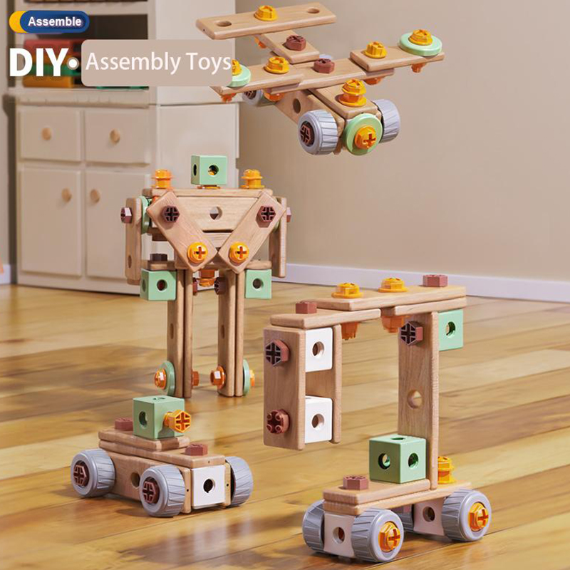 DIY three-dimensional platter screw screw assembly building block toys education Kids' Puzzle Toy Multi-Function Repair Kit Safe & Durable Tools with Storage Box for Children Boy Toys