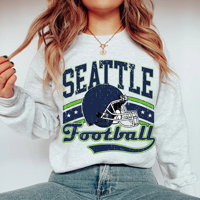 Personalized American Football Team Sweatshirt Football Mom Shirt With Retro Helmet Design