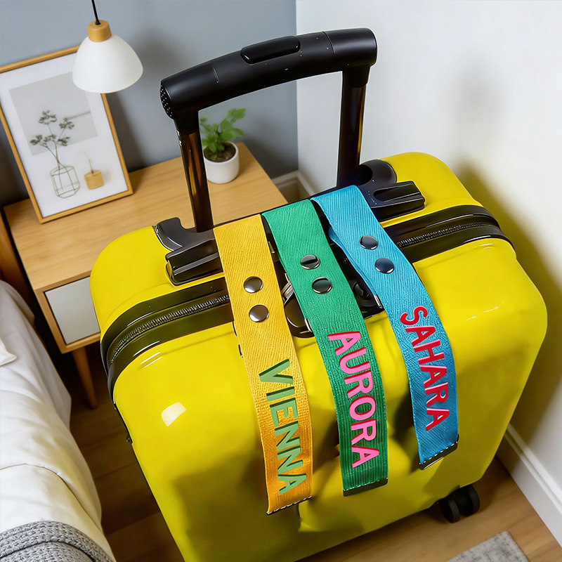 Personalized Luggage Tag & Handle Wrap Vibrant Travel ID Belt Customized Name ID Suitcase Travel School Bag Tag Traveler's gift Can use Logo