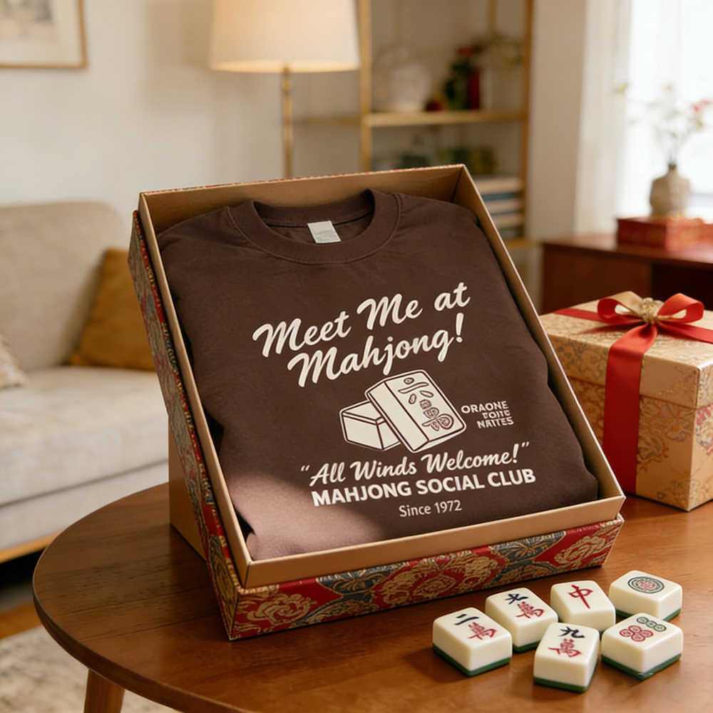 Funny Mahjong Sweatshirt Retro Social Club Crewneck Pullover Mahjong Gift for Women and Game Night Lovers