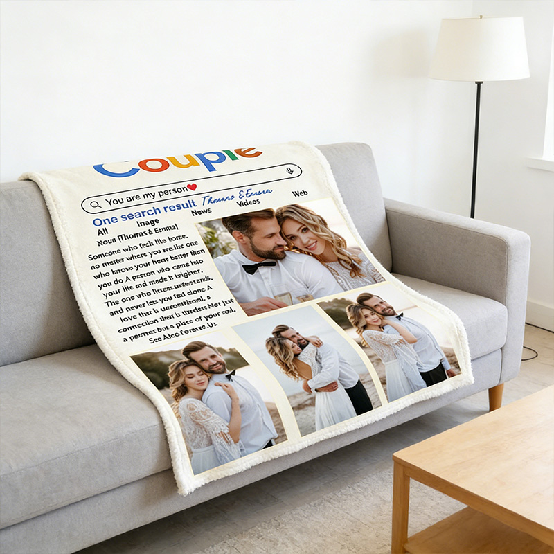 Personalized Editable Google Search Couple Photo Blanket Couple Funny Gift Valentine Gift for Couple Photo Customized Gift