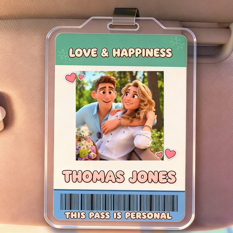 Personalized Couple Photo Drive Safe Car Visor Clip Valentines Day Gift for Him Her