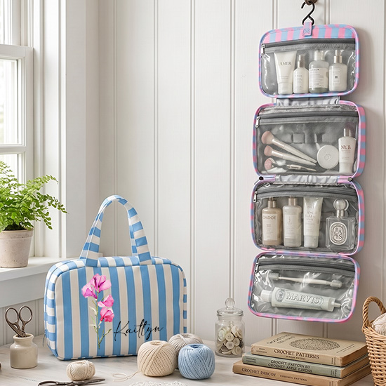 Personalized Name Crochet Tool Storage Bag Custom Expandable Hanging