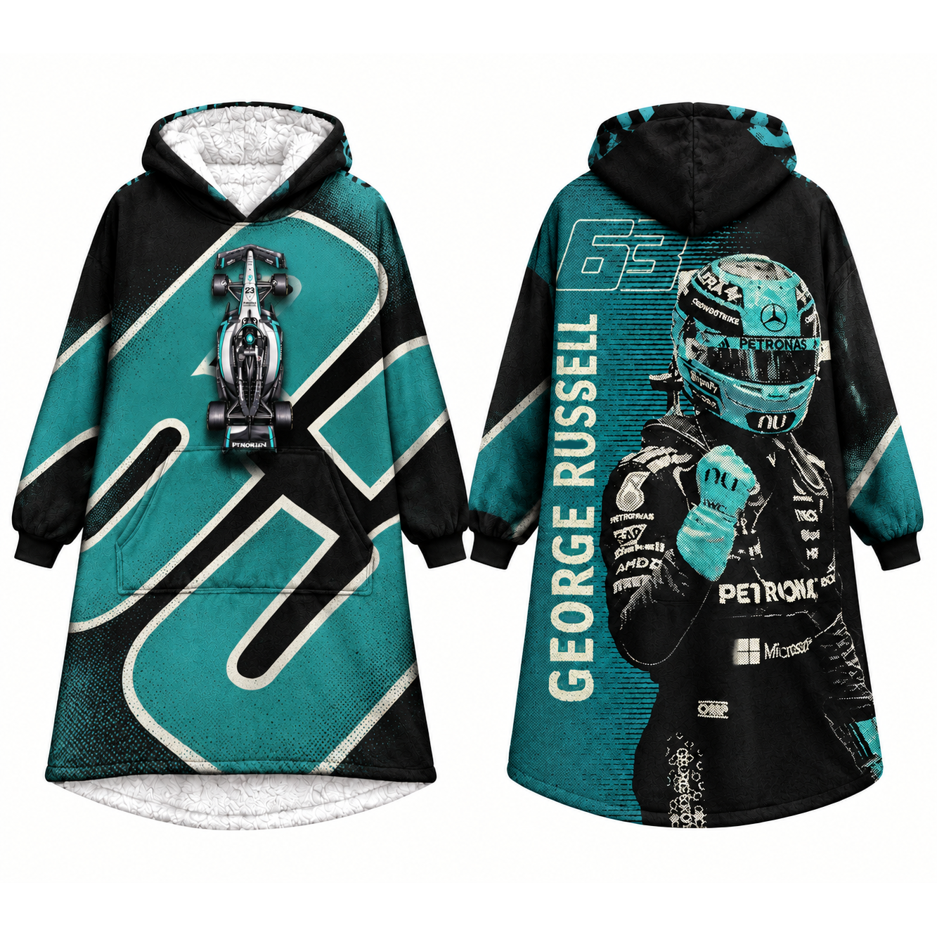 [Copy]Racing Driver Max Themed Fleece Lined Oversized Hooded Robe, Motorsport Fan Wearable Blanket Hoodie, Multiple Colors Available