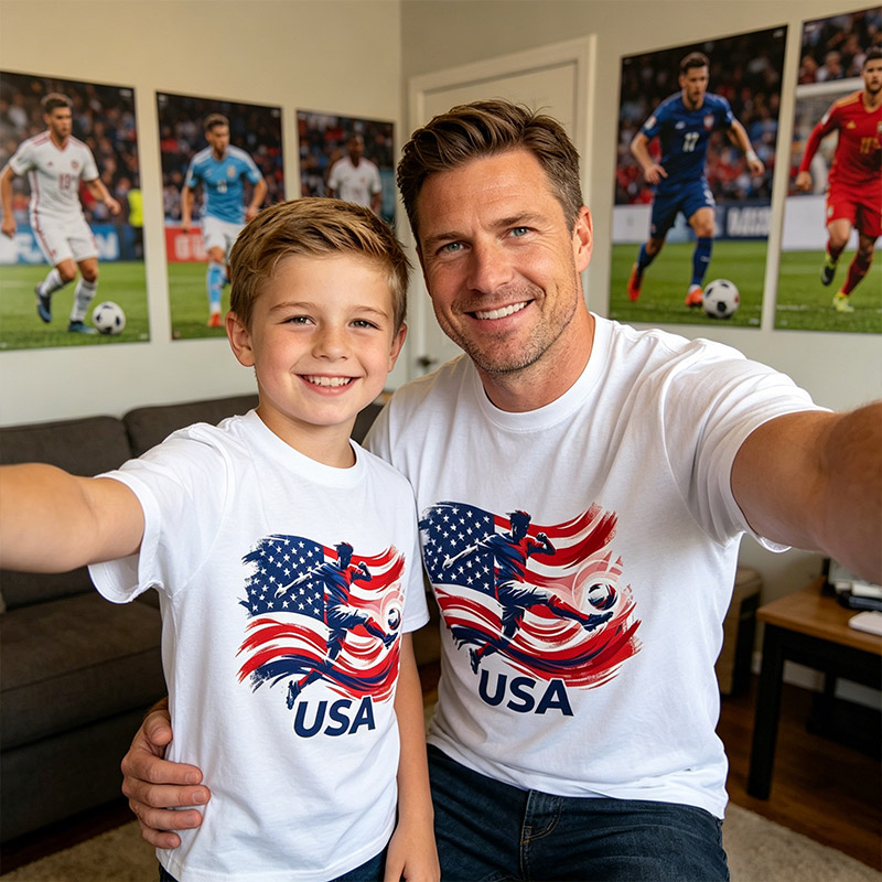 Personalized Soccer T-Shirt Matching Family Football Shirts Kids & Adults Fan Apparel Gift for Soccer Supporter