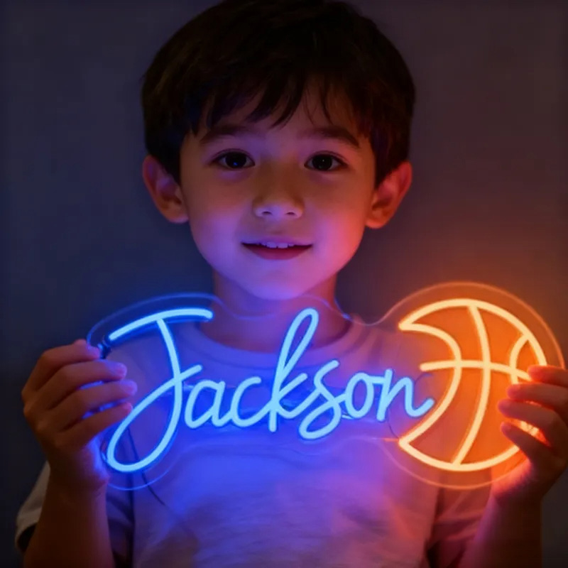 Personalized Basketball Neon Sign with Custom Name for Basketball Enthusiasts