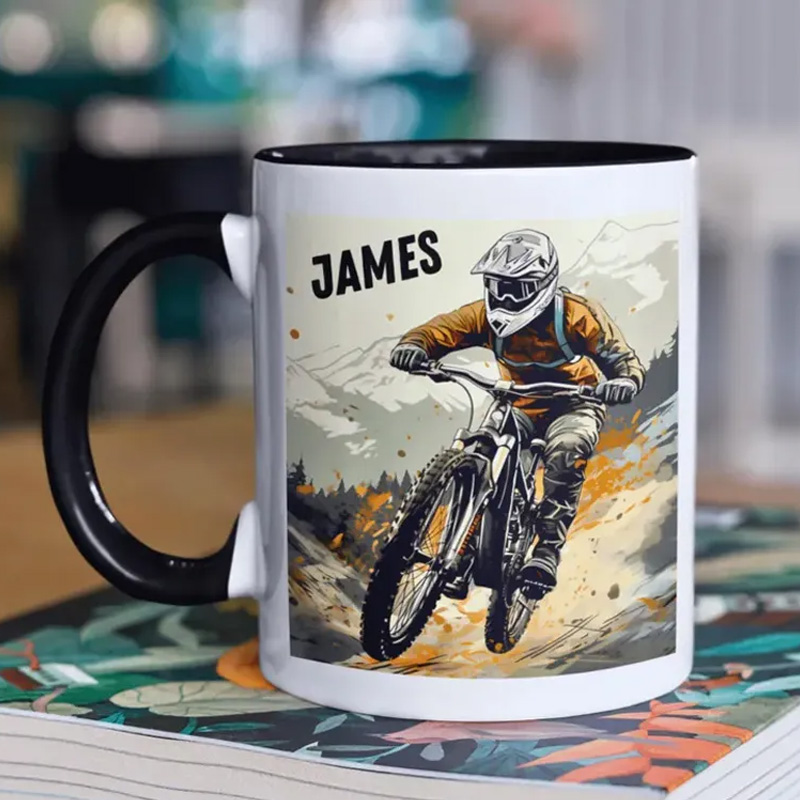 Personalized MTB Cycling Coffee Mug Mountain Bike Gift Cyclist Gift Biker Racer Gift Cycling Gift Bike Gift Bicyclist Mug
