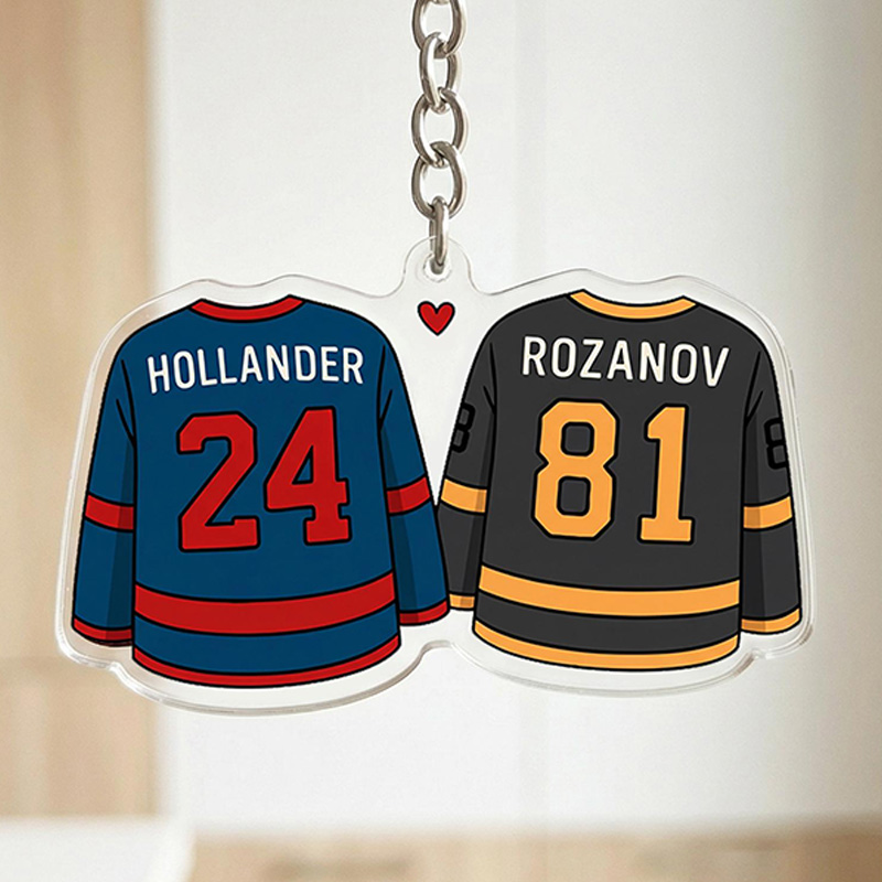 Personalized HR Hockey Design Acrylic Keychain with Custom Style, Movie Book Fans Gift