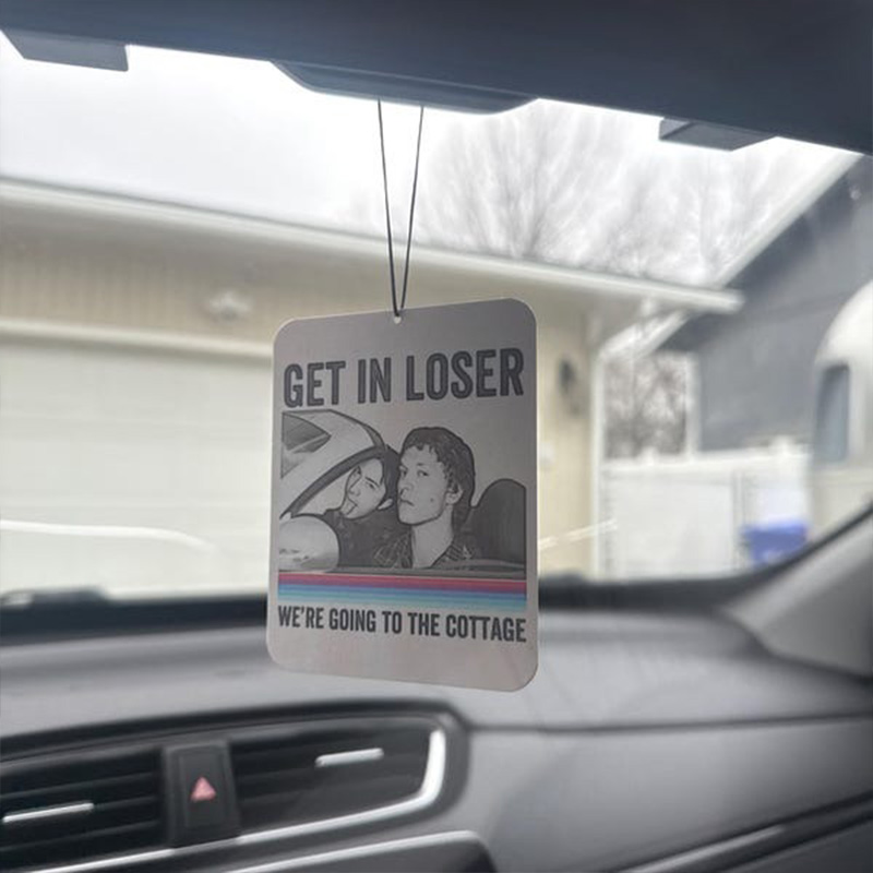 Personalized HR Hockey “Get in Loser We’re Going to the Cottage” Deisgn Air Freshener Novelty Gift for Fans Gift