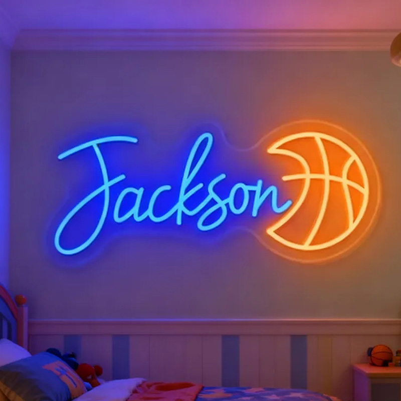 Personalized Basketball Neon Sign with Custom Name for Basketball Enthusiasts