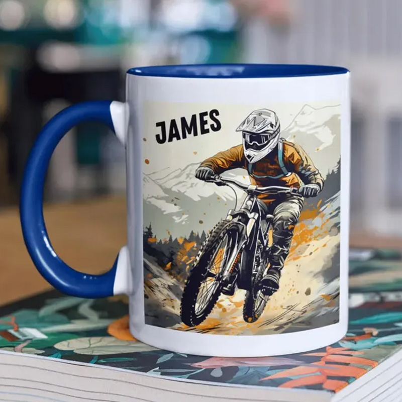 Personalized MTB Cycling Coffee Mug Mountain Bike Gift Cyclist Gift Biker Racer Gift Cycling Gift Bike Gift Bicyclist Mug