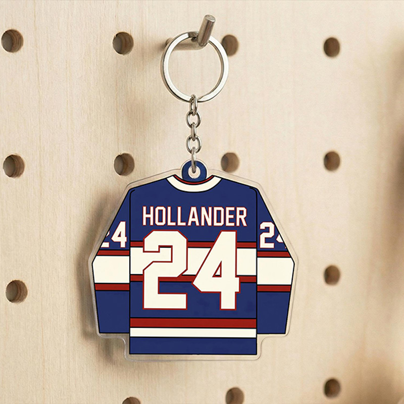 Personalized HR Hockey Design Acrylic Keychain with Custom Style, Movie Book Fans Gift