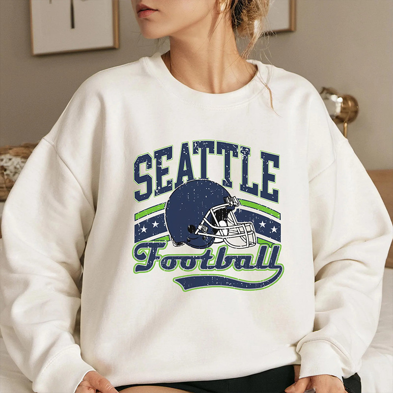 Personalized American Football Team Sweatshirt Football Mom Shirt With Retro Helmet Design