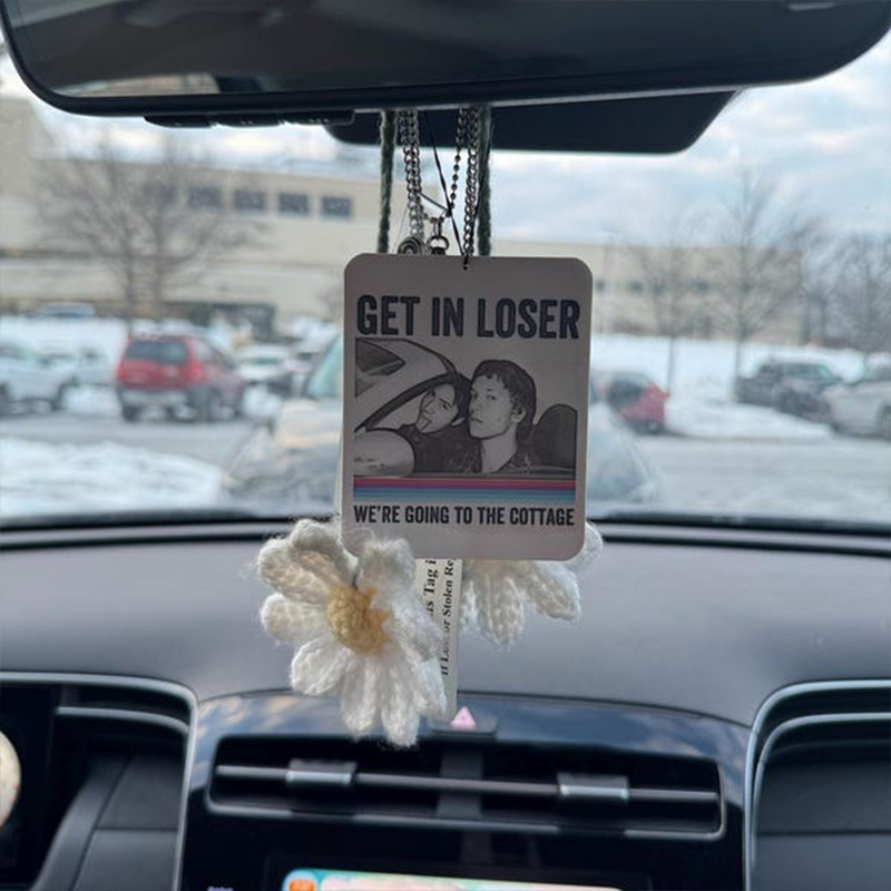Personalized HR Hockey “Get in Loser We’re Going to the Cottage” Deisgn Air Freshener Novelty Gift for Fans Gift