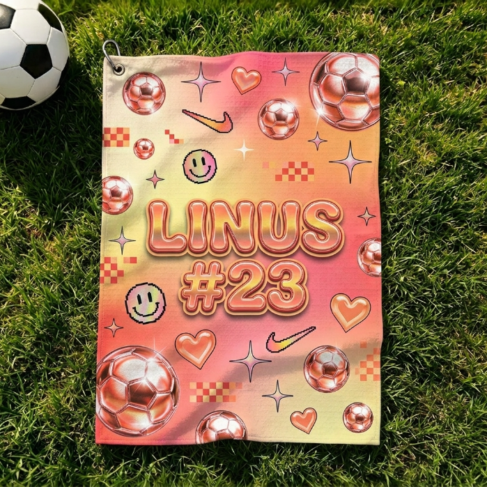 Personalized Y2K Holographic Soccer Towel Custom Name Number Soccer Sports Towel