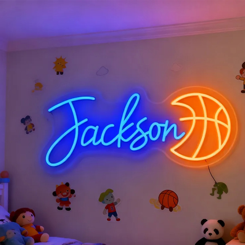 Personalized Basketball Neon Sign with Custom Name for Basketball Enthusiasts