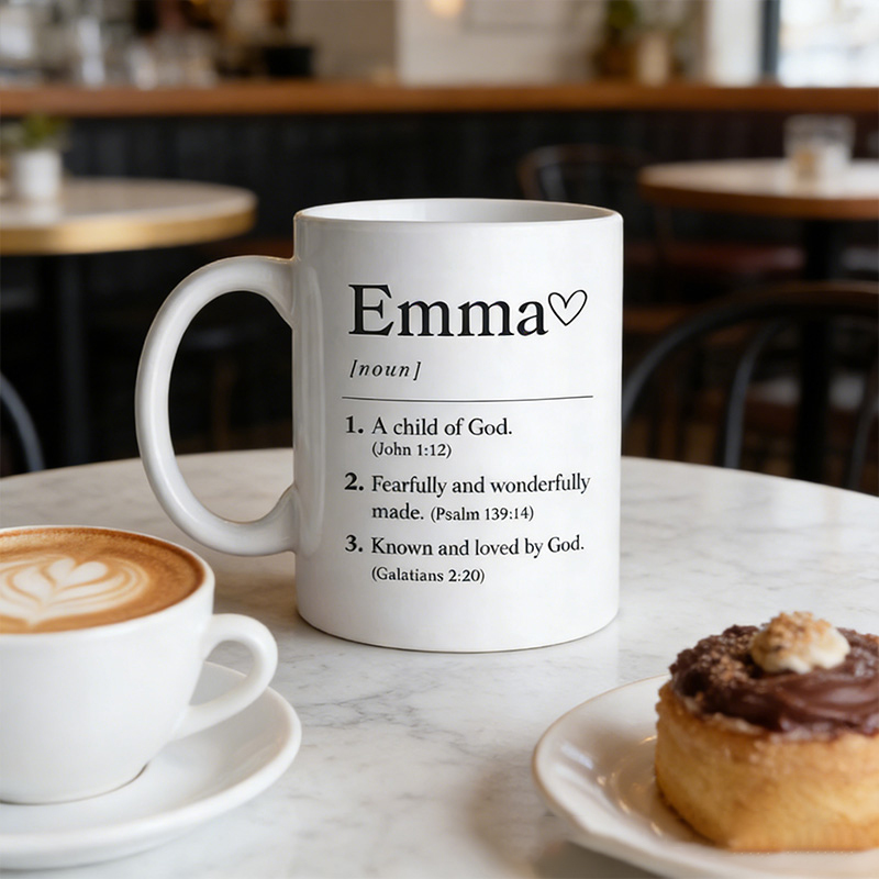 Personalized Name Definition A Child of God 11oz 15oz Ceramic Mug Bible Verses Coffee Cup Christian Drinkware Mug Religious Gift for Women Men