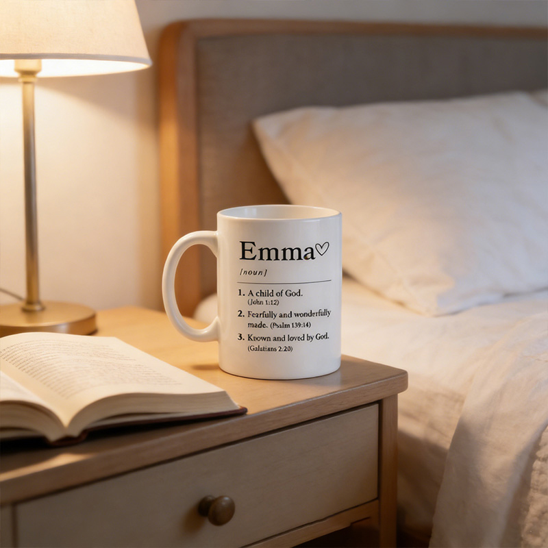 Personalized Name Definition A Child of God 11oz 15oz Ceramic Mug Bible Verses Coffee Cup Christian Drinkware Mug Religious Gift for Women Men