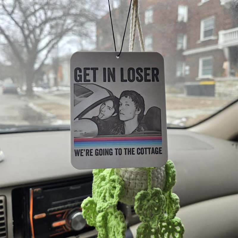Personalized HR Hockey “Get in Loser We’re Going to the Cottage” Deisgn Air Freshener Novelty Gift for Fans Gift