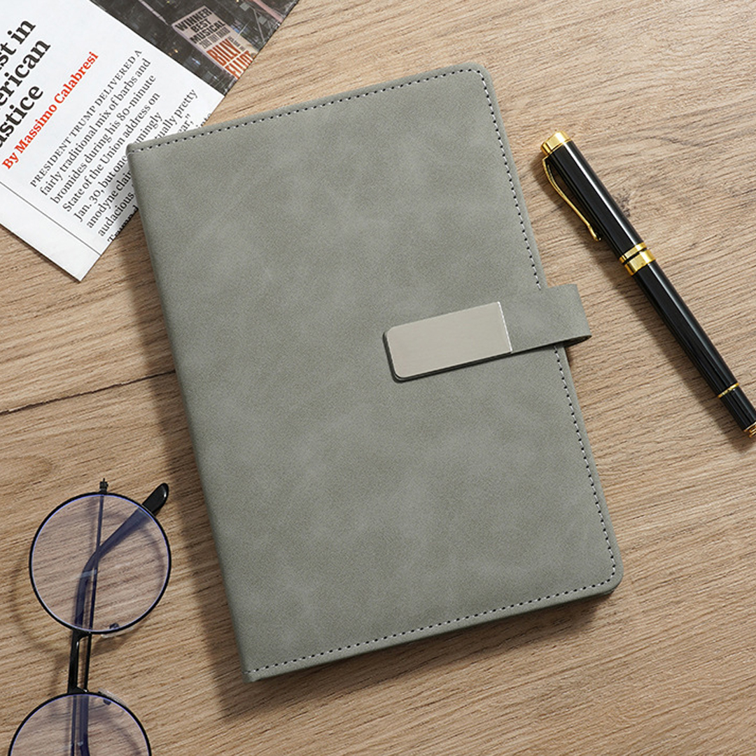 Personalized Birth Flower Notebook & Pen Set Custom Name Leather Journal Gift Birth Month Flower Journal for Women