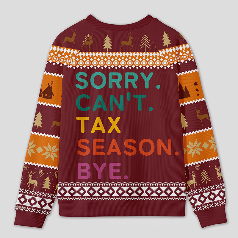 Personalized Tax Season Survival Humor Ugly Sweater Office Holiday Party Gift for Accountants